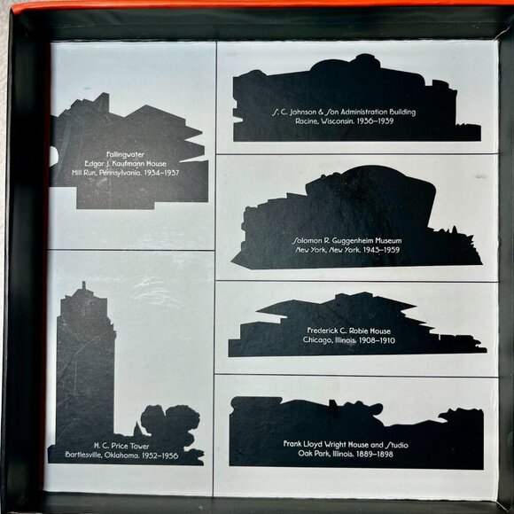 Frank Lloyd Wright Architectural Rubber Stamp Set 1996  6 Houses in Box Vintage - Picture 4 of 5
